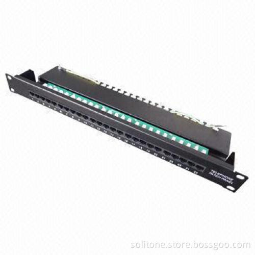 25-port Voice Patch Panel, Fits for 19-inch Network Cabinet and Cables, High-density 1U